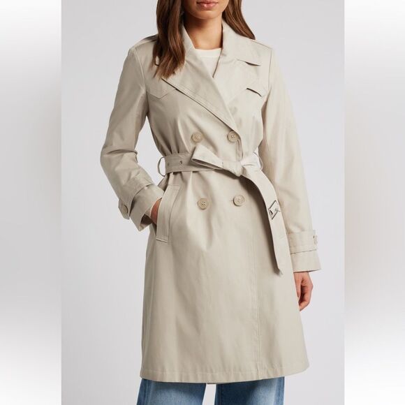 Via Spiga Tone Cream Water resistance Trench Coat with Belt size Large